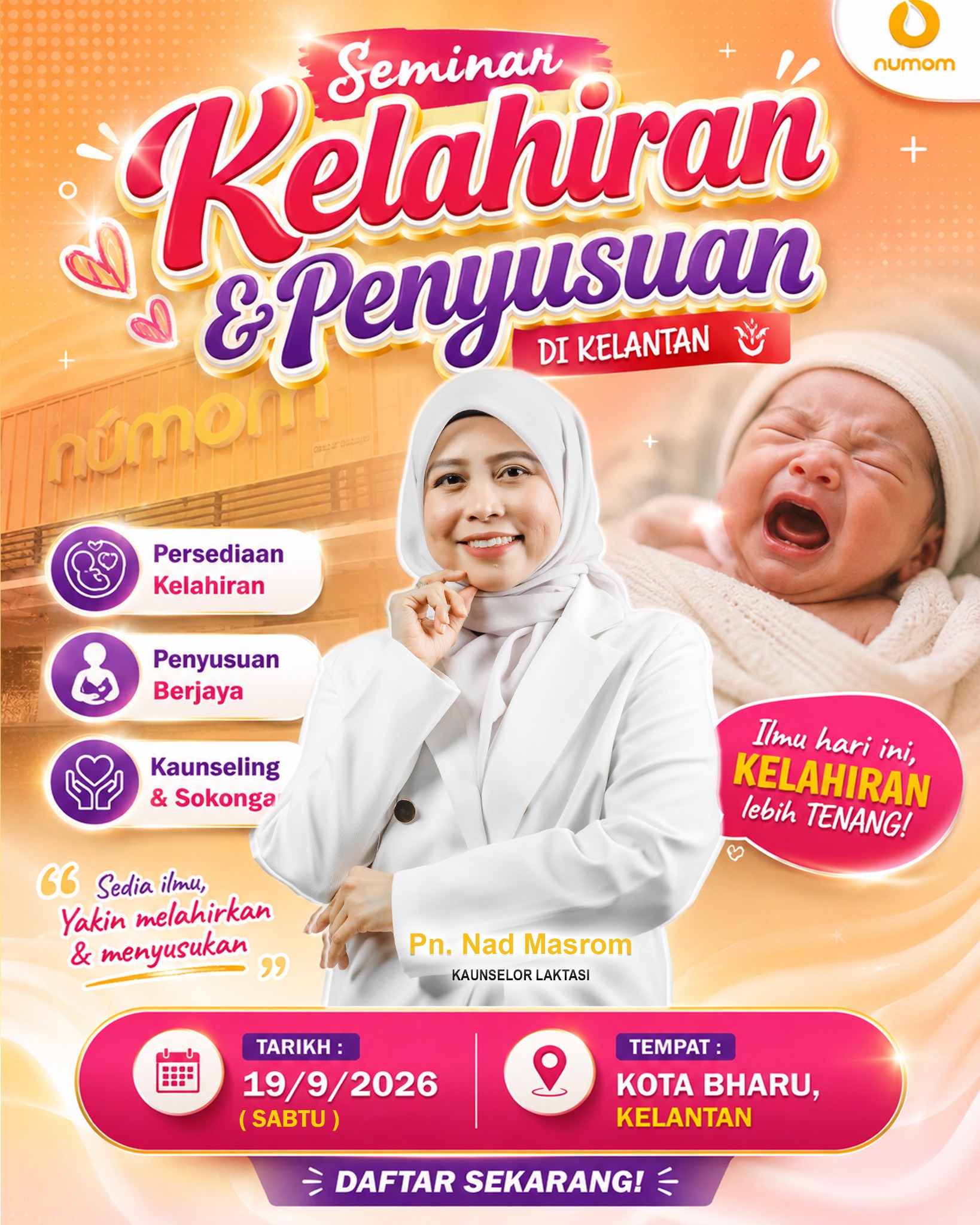 Poster Seminar Kelahiran dan Penyusuan NuMom Kelantan